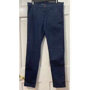 NSF Wallace Pant Navy Blue Cotton Straight Slim Leg Pants Crop Office Work $325